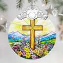 Christmas Ornaments: Stained Glass Ornament, Christmas Tree Ornament, Hanging Ornaments for Home Decor & Xmas Tree Decorations  Exquisite Holiday Decor, Gifts & Holiday Present - Cross