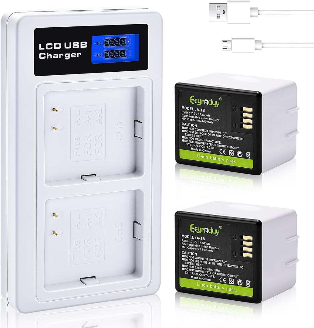 2- Pack Batteries and Charger for arlo Pro,Pro 2 Camera,2440mAh Rechargeable Battery