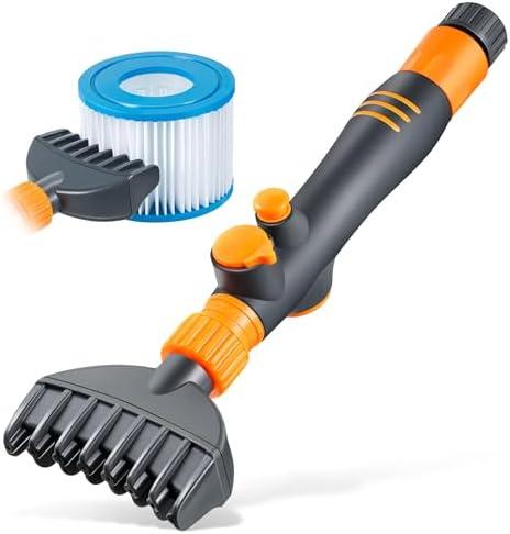 Dreyoo Pool and Spa Filter Cartridge Cleaner, Quickly Removes Filter Dirt and Debris, Pool Cartridge Filter Cleaner with 15 Powerful Water Nozzles for Swimming Pool, Spa and Hot Tub Filter Cartridge