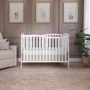 Dream On Me Chelsea 5-in-1 Convertible Full-Size Baby Crib in White, GreenGuard Gold & BSA, Pinewood, 4 Mattress Heights, Converts to Toddler, Day & Full-Size Bed, Modern Classic Nursery, 53"L x 29"W x 38"H
