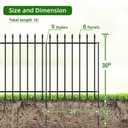 FOREHOGAR Metal Garden Fence 30 in H x 16 ft L, Border Fences Panels Animal Barrier for Dogs, No Dig Garden Fencing for Yard Patio Flower Bed Lawn Outdoor, 8 Panels + 9 Stakes Black