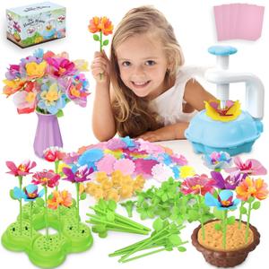 3 x Kufanda Arts and Crafts for Kids 4-6, Toddler & Creative Fabric Flower Bouquets Toys for 4-8 Year Old Kids, for Granddaughters & Craft Lovers, Educational Fun DIY Activity Set