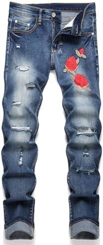 OIIIO Men's Athletic Fit Jeans Denim Pants, Size 40 