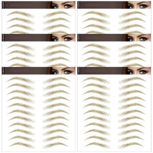 Aresvns Blonde Eyebrows Tattoo Sticker 66 Pairs, 4D Lifelike Imitation Blonde Tattoo Eyebrows for Women, Waterproof and Long-Lasting 3-4 days