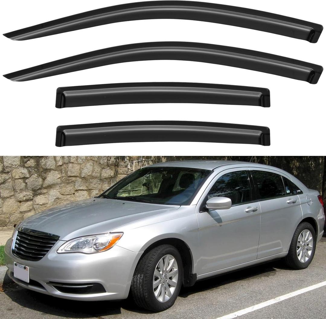 Window Visors Rain Guards for 2011 2012 2013 2014 Chrysler 200, Out-Channel Window Vent Wind Deflectors Visors Shades for 2007-2010 Chrysler Sebring