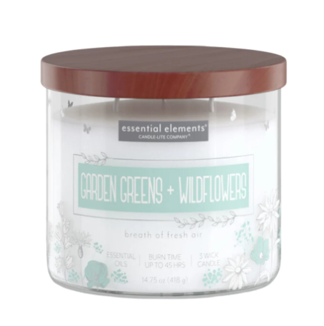 Garden Greens & Wildflowers 3-wick 14.75oz Jar Candle