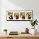 decorUhome 8x22 Picture Frames Collage Wall Decor, Display 4Pcs 5x7 Photos with Mat or 1Pcs 8x22 Unmatted, 4 5x7 Collage Picture Frames for Wall Mounting, Brown