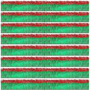 Juexica 20 Pcs St. Patrick's Day Parade Float Decoration for Irish Party Trailer Car 118'' Foil Floats Fringe 79'' Metallic Twist Garland Shiny Tassel Banner for Green Float Supplies (Green with Red)