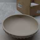 Large Decorative Bowl - Fruit Bowl for Kitchen Counter - Modern Decorative Bowl for Home Decor,Key Bowl for Entryway Table - Artificial Stone Beige