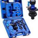 Orion Motor Tech Coolant Vacuum Refill Kit, Cooling System Vacuum Fill Tool with Leak Detector 5 Round Adapters 1 Conical Adapter, Radiator Coolant Fill Kit with Dual-Movement Gauge for Vacuum Leak