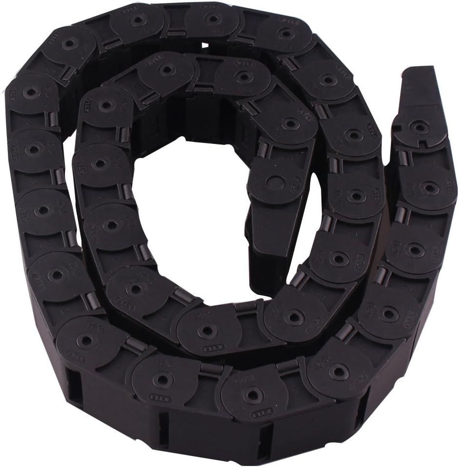 1M 18 x 25mm Plastic Open One Side Type CNC Machine Tool Cable Drag Chain Wire Carrier Black (18mm x 25mm)