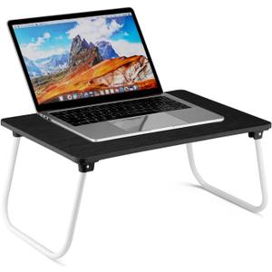 Ruxury Folding Lap Desk Laptop Stand Bed Desk Table Tray, Breakfast Serving Tray, Portable & Lightweight Mini Table for Sofa Couch Floor - Black (Small)