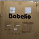 Babelio 36" Tall Auto Close Baby Gate with Small Cat Door, 29-43" Metal Cat Gate for Doorway, Stairs, House. Easy Walk Thru Dog Gate with pet Door, Includes 4 Wall Cups and 3 Extension Pieces, Black