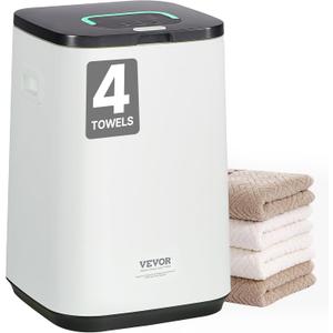 VEVOR Towel Warmers for Bathroom, Towel Warmer Bucket with Child Lock & High-Temp Indicator & 24H Delay Timer & Auto Shut Off Fits up to 4 Oversized Towels, Blankets, Clothes, Bathrobes and More (White)