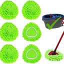 Mop Head Replacement Compatible with Ocedar RinseClean 2 Tank Mop System 6PCS Chenille Mops Refills for Ocedar,Floor Clean,Washable and Reusable Mop Heads