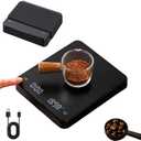 Rechargeable Digital Kitchen Scales, 0.1g Professional Precision Scales, Max Weight 3kg, Coffee Scale with Timer, Display, Tara Function, Cover, Kitchen Staircase for