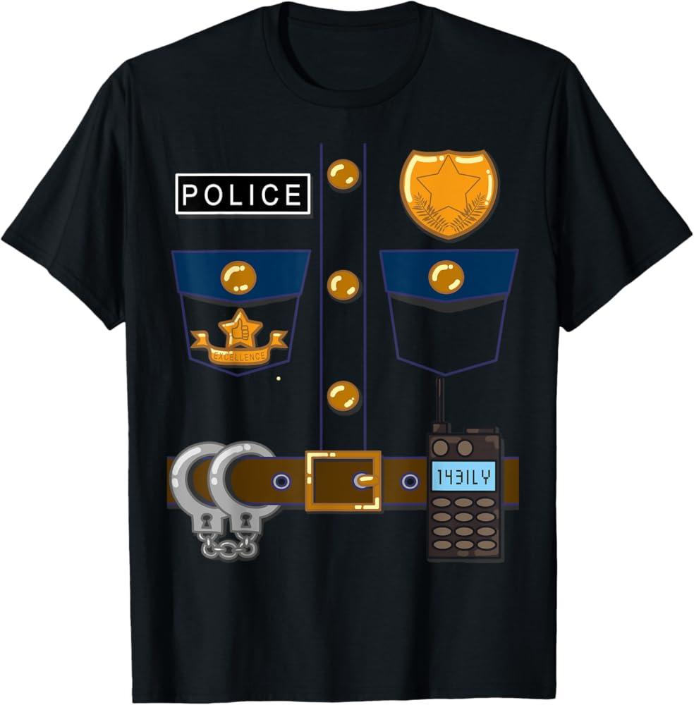 Halloween Policeman Costume Halloween Police Officer Costume TShirt, 4T