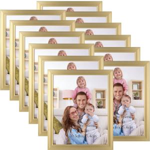 Giftgarden 8x10 Picture Frame Gold Set of 12, Multi Modern 8 x 10 Frames Bulk for Wall or Tabletop Display
