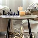 Nativity Scene for Christmas, Metal Nativity Decoration Sign Set with Wooden Base Indoor Outdoor Sculpture People Decor Silhouette Ornament for Holiday Garden Lawn Yard Xmas Home Table Shelf (Black)