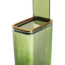 Transparent Bin, Bathroom Bins with Lids, 2.6 Gallon Garbage Can for Bedroom, Office, Plastic Slim Waste Basket with Press Top Lid, 10L Clear Bin for Home, Kitchen (Green)