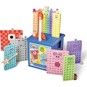 hand2mind Numberblocks Heroes with Zeroes MathLink Cubes Activity Set, Preschool Learning Activities, Math Manipulatives Kindergarten, Counting Blocks, Number Linking Cubes, Kids Educational Toys