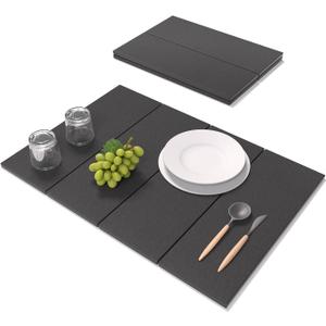 Large Stone Drying Mat for Kitchen Counter, 24" (L) 16" (W) Quick Dry Stone Mat Kitchen, Foldable Stone Dish Drying Mats, Diatomaceous Earth Dish Mat Drying Kitchen Mat,Dark Gray
