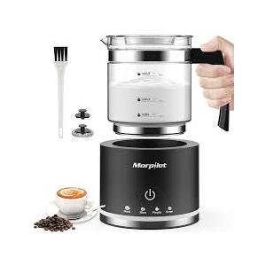 Electric Milk Frother and Steamer, 16.9oz/500ml Milk Steamer and Frother for Latte, Dishwasher Safe, BPA Free, 4 Functions, Enjoy Perfect Milk Froth in 2 Min  Black