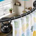 Black Curved Shower Curtain Rod Curved Shower Rod 50-72 Inch Adjustable Round Shower Curtain Rod Heavy Duty Tension Curved Shower Rod for Bathroom Non-Slip Rustproof Matte Black