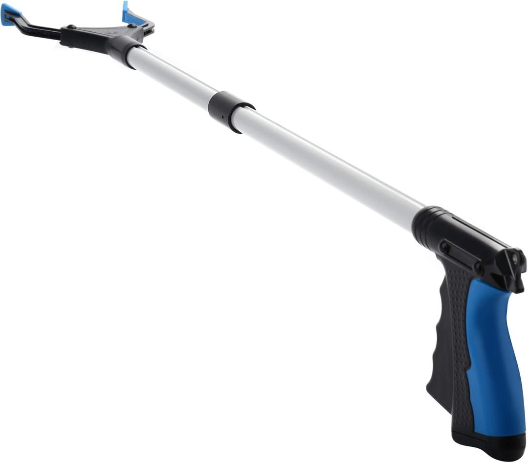 Grabber Reacher Tool, 32" Grabbers for Elderly, Lightweight Extra Long Handy Garbage Claw Grabber, Mobility Aid Reaching Assist Tool for Garbage Pick Up, Nabber, Litter Picker, Arm Extension (Blue)