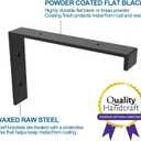 WEKIS 12 Inch Heavy Duty Floating Shelf Bracket, Wall Mounting Industrial Black Shelf Brackets, 1/5 Inch Thick Iron Metal Brackets for Shelves 6 Packs