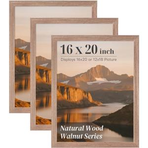 HOUSE DAY 3 Pack 16x20 Frames, 16x20 Poster Frame Natural Walnut Solid Wood