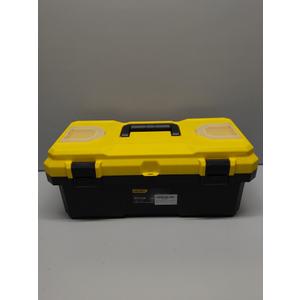 18 Inch Tool Box with Lock, 2-Layer Heavy-Duty Organizer with Removable Tray, Liftable Lid for Small Parts, 29lb Capacity & Carry Handle for Tools, Camping, Medical Supply Storage