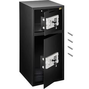 VEVOR Large Double Door Security Safe Box 2.6 Cubic Feet Steel Safe Box Strong Box with Digital Lock for Money Gun Jewelry Black (74L)