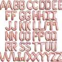 [52 PCS] 16" Foil Rose Gold Letter Balloons 2 Sets of A-Z, Mylar Aluminum Hanging Alphabet for Romance Valentine's day Graduation New Year eve Birthday Party Decorations