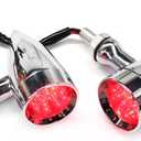 Red CNC Motorcycle Bullet LED Turn Signal Lights Blinker Indicator Front Rear Tail Light Compatible with Harley Honda Yamaha Suzuki