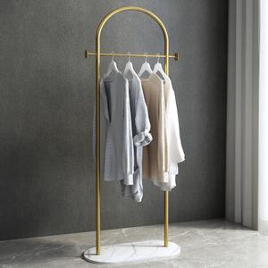 Freestanding Clothing Rack with Marble Base,Modern Gold Arch Garment Rack for Small Spaces,Sturdy Metal Coat Rack,Clothes Racks for Hanging Clothes in Bedroom,Closet,Entryway,Boutique Display