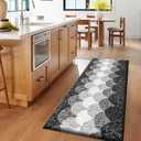 Bathroom Rugs, Thick Absorbent Bath Mat Rug Non Slip, Soft Shaggy Bath Room Floor Mats for Bathroom, Machine Washable,(24"70",Black)