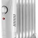 JASUN Oil Filled Radiator Heater with Adjustable Thermostat, Mini Portable Space Heater 700W for Indoor Use, Overheat Safety, Quiet Work, White