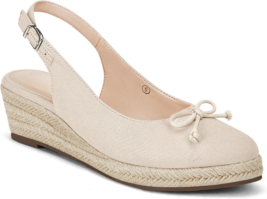Womens Closed Toe Espadrilles Wedges Shoes Platform Slingback Mid Low Heel Canvas Bow Dress Sandals Size 10