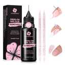 Luckyfairy Pinpoint Nail Glue Remover: 20ml Press on Nail Remover with Cuticle Pusher, Gentle Glueoff, Quick Nail Remover for Nails Tips, NonAcetone Nail Polish Remover, Not for Gel Polish