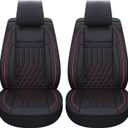 Aierxuan Front Car Seat Covers Universal Fit for Honda Civic Accord Crv, Toyota Camry Prius Rav4 Corolla, Kia, Lexus, Nissan, Mazda, Jeep Cherokee and Most Cars, with Waterproof Leather(Black and Red) (2 PCS Front)