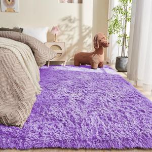 OPPODREAM 5x7 Light Purple Rugs for Bedroom, Ultra-Soft Fluffy Area Rugs for Living Room, 5 x 7 Shag Carpet for Nursery, Kids, Girl, Boy, Baby, Plush, Fuzzy, Shaggy, Cute Home Decor