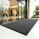 TANYOYO 3' X 10'Ft(40×118inches) Commercial Grade Door Floor Mat Brush Step Entrance Mat Vinyl Backed Utility Doormat Heavy Duty Floor Rugs Commercial Outdoor Carpet Indoor Entrance Mat，Grey