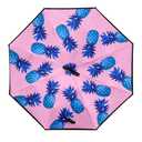 Inverted Umbrella, Windproof Reverse Umbrellas for Rain with Reversible Inside-Out Design Large Upside Down Umbrella for Women & Men with C-shaped Handle (Pineapple)