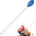 Pawfly Aquarium Coral Feeder 13.7 Inch Long Tube Coral Food Feeder Manual Feeding Tube Fish Excreta Cleaner Long Acrylic Syringe for Reef Marine Fish Shrimp Aquatic Plants (Blue)