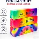 3PCS Butter Squishy Stress Toy,Soft Novelty Toy,Realistic Butter Stick Fidget, Slow Rising Soft Squeeze Toy for Adults Stress Relief & Anxiety Relief (Random 3 Dazzling Colors)