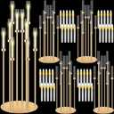 Tandefio 4 Pcs 10 Arm Wedding Gold Candelabra Floor Centerpieces with 40 LED Candle 46.5'' Tall Candlestick Metal Holder with Lampshade Fit 0.8 for Easter Ceremony Party Dinner Table Bridal Shower