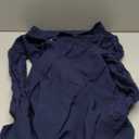 Happy Sailed Dresses for Women 2025 Elegant Classy Fall Winter Crewneck Lace Long Sleeve Button Slim A Line Mini Dress Navy Blue Large