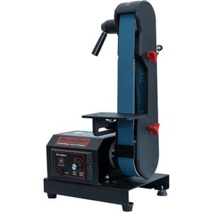 Bucktool Variable Speed 242 Inch Belt Sander 3.5A DC Motor with Control Panel, Quick Belt Release, Adjustable Foot, Horizontal or Wall-Mountable Bench Machine for Knife Making and Metalworking