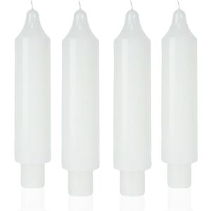 MAITREYA White Candlesticks Short Taper Candle Dripless Dinner Candle for Wedding Party Decoration Home Dinner,6.5inch,4 Pack (6.5"-white)